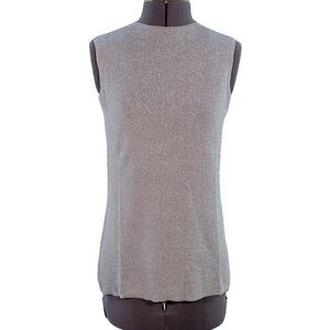 Iman Gray Metallic Sleeveless Blouse Sz XS